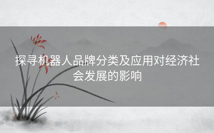探寻机器人品牌分类及应用对经济社会发展的影响