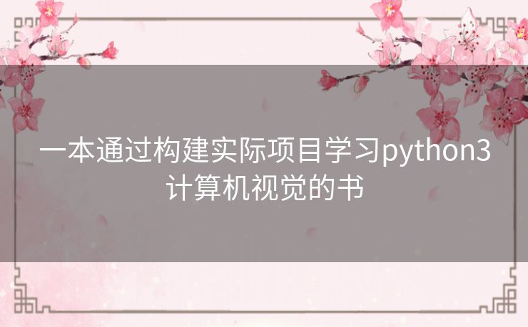 一本通过构建实际项目学习python3计算机视觉的书