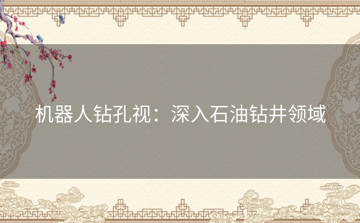 机器人钻孔视：深入石油钻井领域