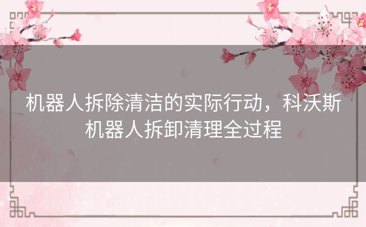 机器人拆除清洁的实际行动，科沃斯机器人拆卸清理全过程