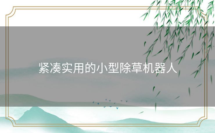 紧凑实用的小型除草机器人