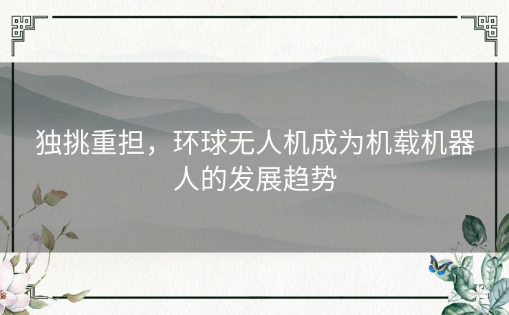 独挑重担，环球无人机成为机载机器人的发展趋势