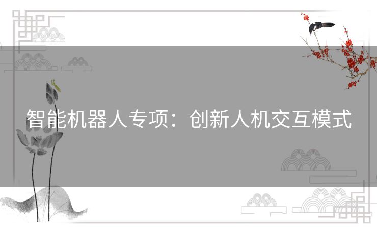 智能机器人专项：创新人机交互模式