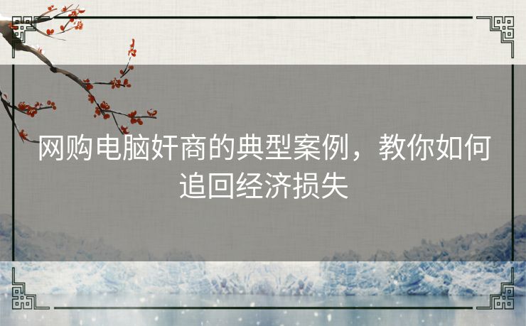 网购电脑奸商的典型案例，教你如何追回经济损失