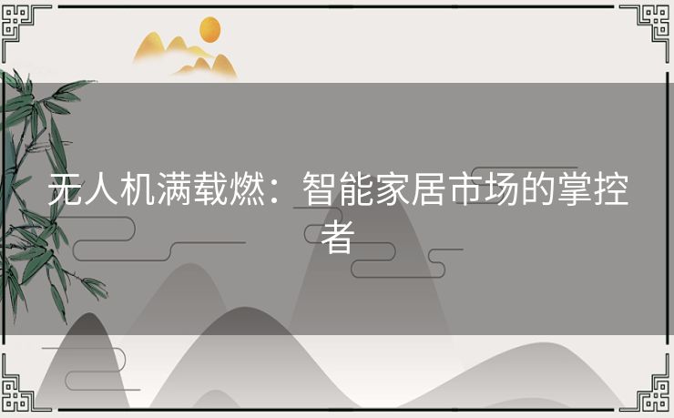 无人机满载燃：智能家居市场的掌控者