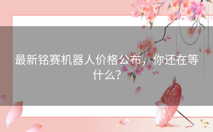 最新铭赛机器人价格公布，你还在等什么？