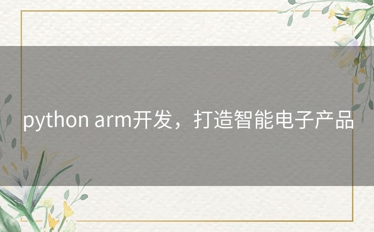 python arm开发，打造智能电子产品