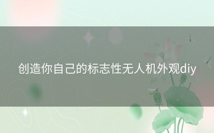 创造你自己的标志性无人机外观diy