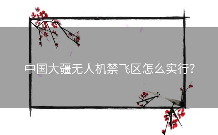 中国大疆无人机禁飞区怎么实行？
