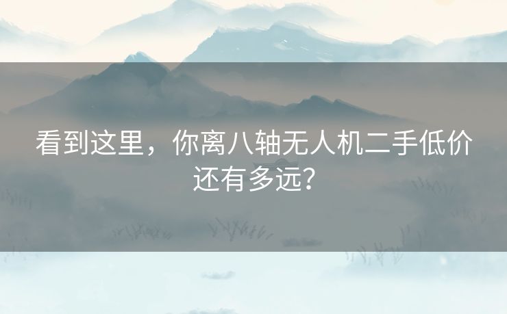 看到这里，你离八轴无人机二手低价还有多远？