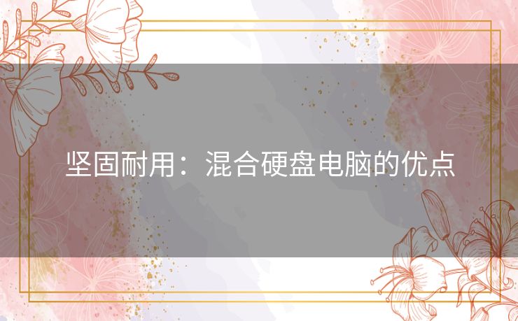 坚固耐用：混合硬盘电脑的优点