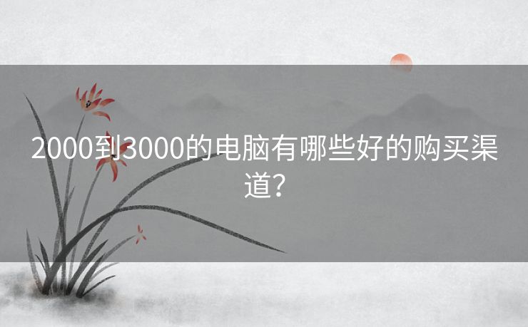 2000到3000的电脑有哪些好的购买渠道？