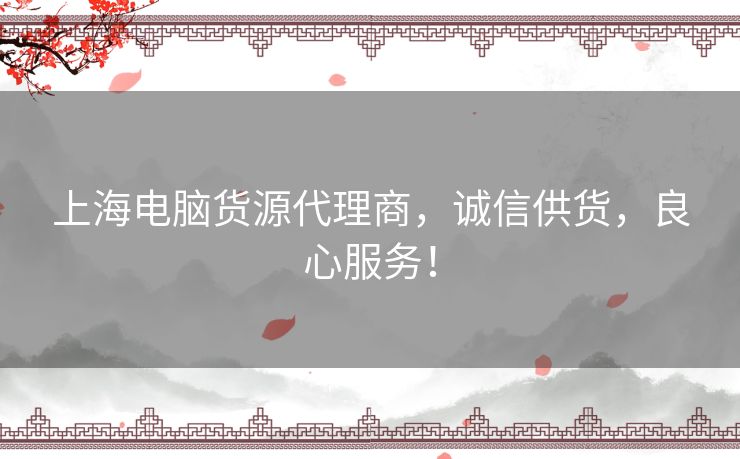 上海电脑货源代理商，诚信供货，良心服务！