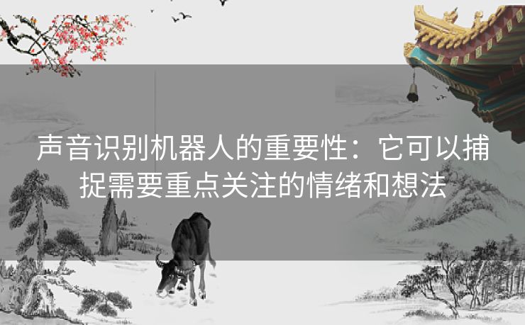 声音识别机器人的重要性：它可以捕捉需要重点关注的情绪和想法