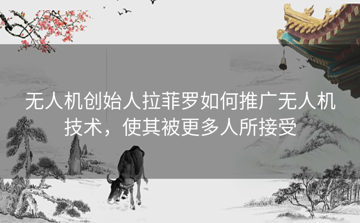 无人机创始人拉菲罗如何推广无人机技术，使其被更多人所接受