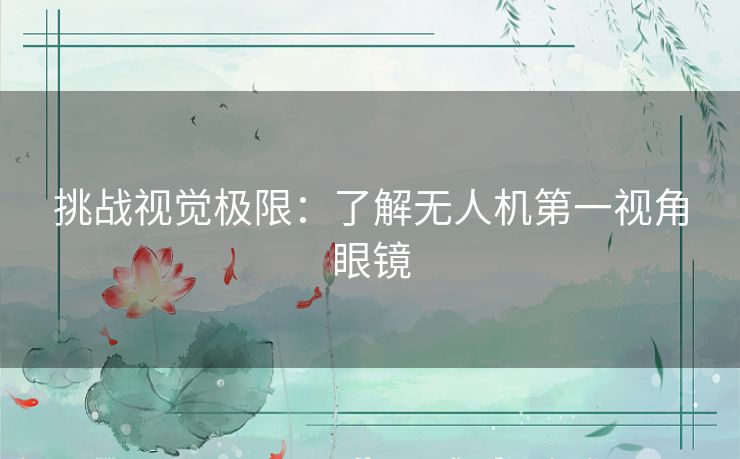 挑战视觉极限：了解无人机第一视角眼镜